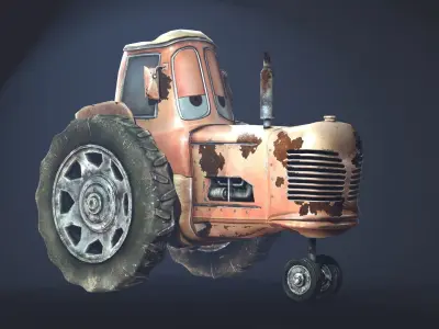 Tractor from Cars Low-poly 3D model