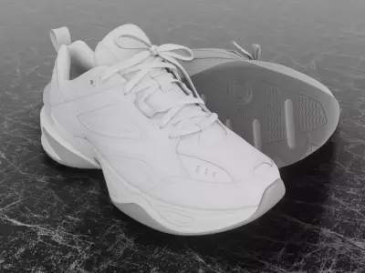 3D WHITE SHOES Low-poly 3D model