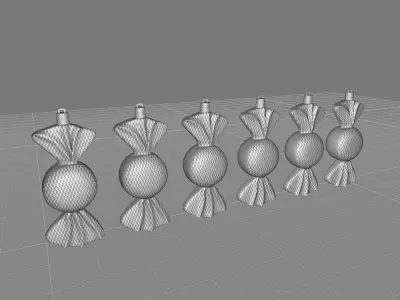 Red Swirled Holiday Shaped Ornament 3D model