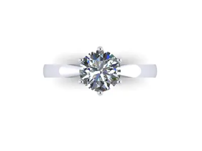 Solitaire Diamond Women Ring R16 3D print model