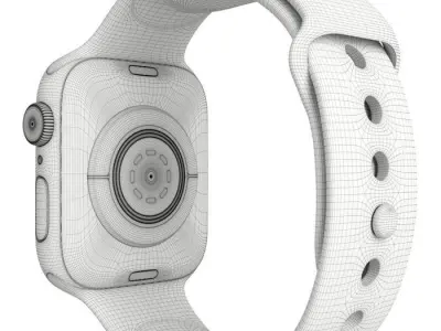 apple watch s4 sport 44mm white 3D model