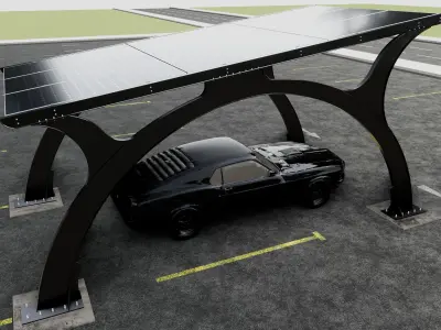 ARCHED TYPE MODERN CARPORT TYPE-4 3D model