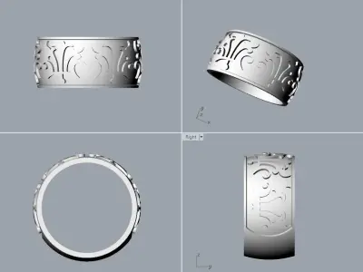 Design Women ring with ornament 3dm stl 3D print model Free 3D print model