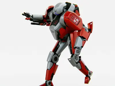 COMBAT DROID IONOS Rigged for Unreal Engine - Unity - MIXAMO 3D model