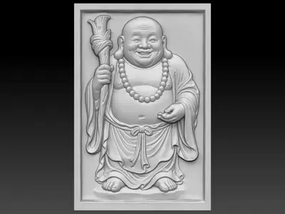 1 Buddha Maitreya CNC Relief Model 3D print model