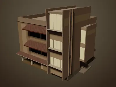 Building in sepia tone 3D model