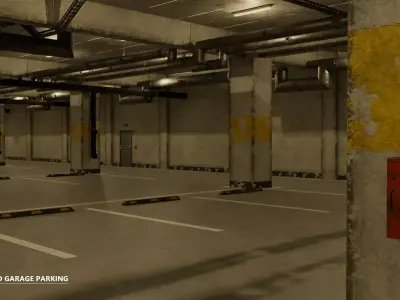 Modular - Underground Garage Parking - All Formats Low-poly 3D model