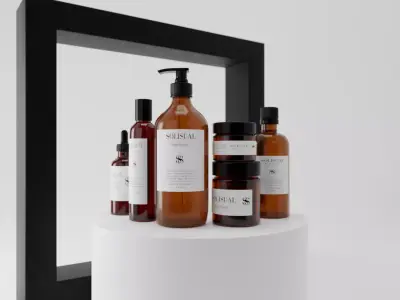 realistic body care skincare bottle bathroom decoration  3D model