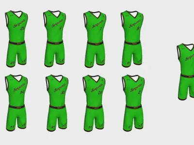 Basketball Fantasy Team Serpents Uniform - Character Design Low-poly 3D model
