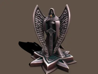 Statue Man Keeper Low-poly 3D model