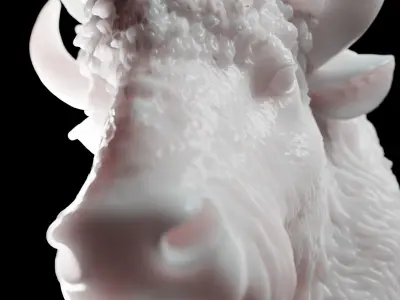 Bull Head Decoration 3D model