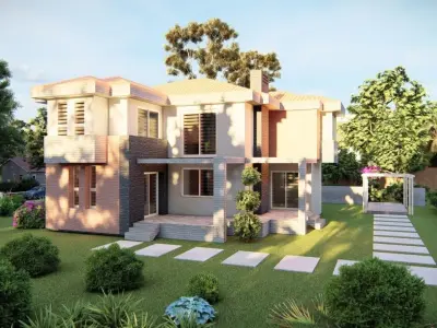 pack Casa Scene- two villa-two modern house 3D model