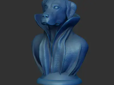 Labrador with Collar Cape on Pedestal 3D print model