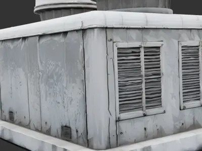 Industrial Air Ventilation Unit Low-poly 3D model