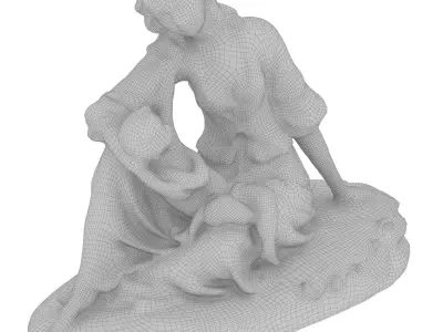 statue05 Low-poly 3D model