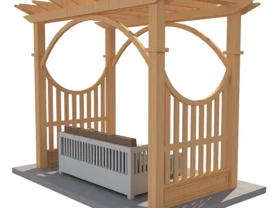 Pergola 2 Low-poly 3D model