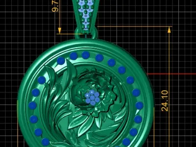ROSE DEIGN COIN PENDANT 3D PRINTABLE MODEL  3D print model