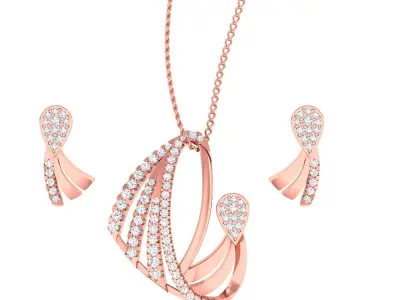 Pendant Earrings combo - 1132 3D print model