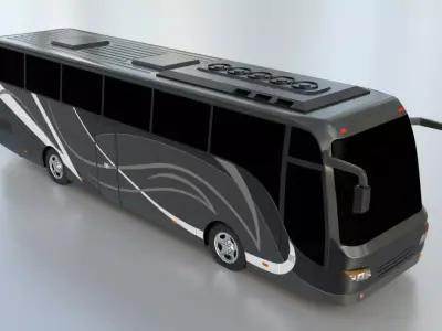 black motorcoach 3D model