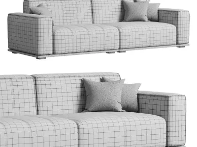 Upholstered Sofa by Crafts Design Trade 3D model