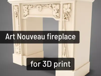 Art Nouveau fireplace - 3D printing 3D print model
