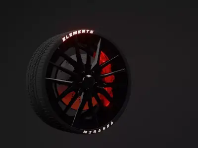 Sports tires and rims  3D model