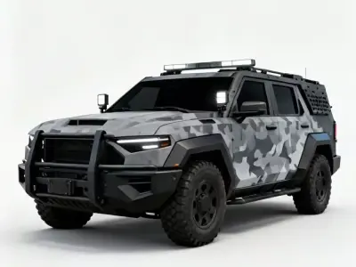 Modern Tactical Police SUV 3D Model Low-poly 3D model