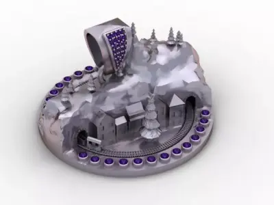 Winter Wonderland Village Pendant Luxury 3d Printable Model  3D print model
