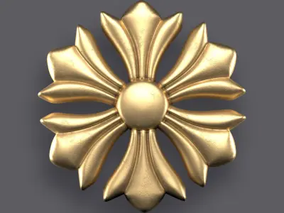 5 Flowers Ornamental Pack 9 3D model