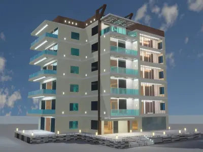 Residential Building Low-poly 3D model order