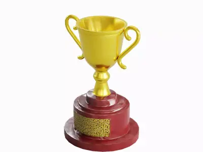 Trophy Gold Award 03 Low-poly 3D model