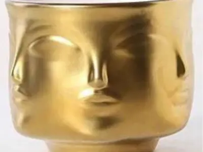 face pattern table-planter 3D print model