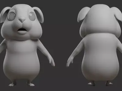 Guinea Pig  I Cartoon Low-poly 3D model