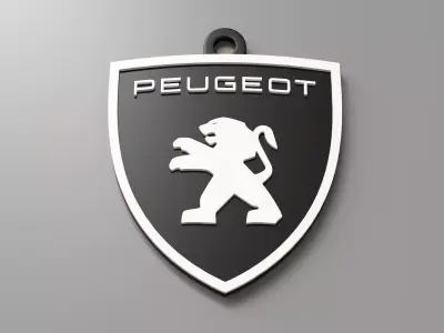 Peugeot logo key ring 02 3D print model