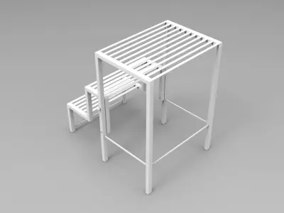 Library Ladder Low-poly 3D model