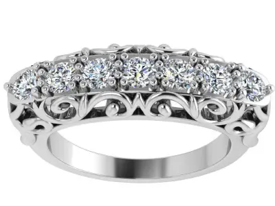 Round Diamond Engraving Ring 4455 3D print model