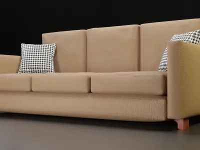 3D Modern Couch  Low-poly 3D model