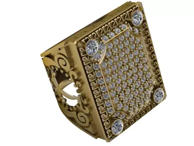 LUXURY HIP HOP WEDDING RING 3D PRINTABLE MODEL 3D print model