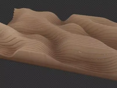 High quality Artistic decoration Wave wall abstract table panel 3D model