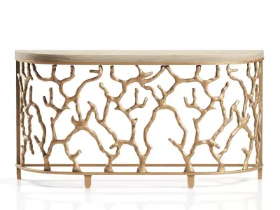 Atlantic Golden Coral Metal Console Table 3D model
