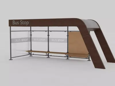 Modern Bus Stop Free low-poly 3D model