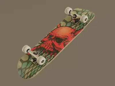 Skateboard - Snake Deck Low-poly 3D model