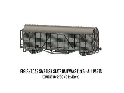 ROLLS-0023 Swedish SJ Litt G Freight Car H0-scale 3D print model