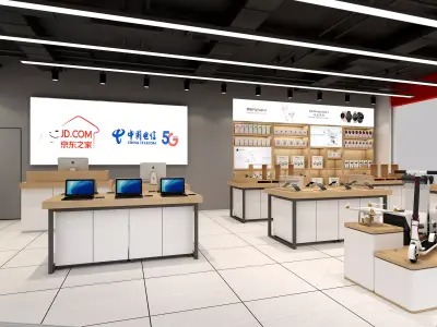 Fashion Tech Store Mobile Phone Shop Low-poly 3D model