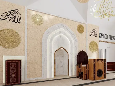 Mosque Abobaker interior design decoration 3D model