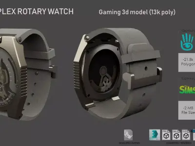 Complex Rotary Watch 3D model
