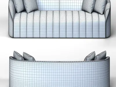 Sofa-01 two sofas 3D model