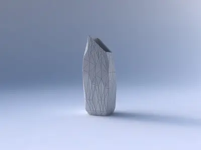 Vase bent rectangle with random triangle plates 3D print model
