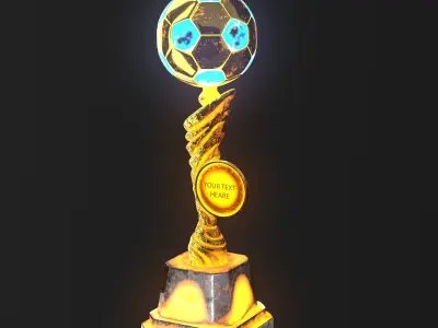Trophy Cup Hot Neon Low-poly 3D model