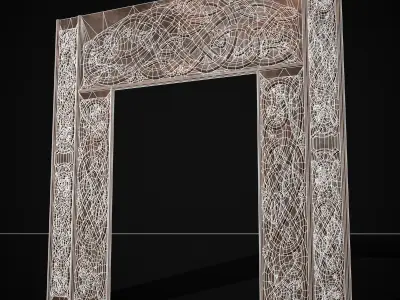 Viking Carved Decoration Wall Low-poly 3D model